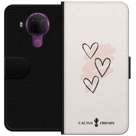 Yhteensopiva Lompakkokotelo Nokia Nokia 5.4 Cactus and Friends - Soft Romance Sketch