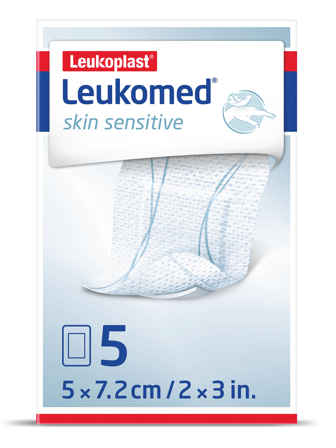 Leukoplast Leukomed Skin Sensitive Sårbandasje, 5x7,2 cm, 5 stk.
