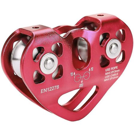 30kN Dobbelt Trinse Kabelvogn i Rustfrit Stål til Zipline Redning Udendørs Klatring Redningsudstyr Luftarbejde