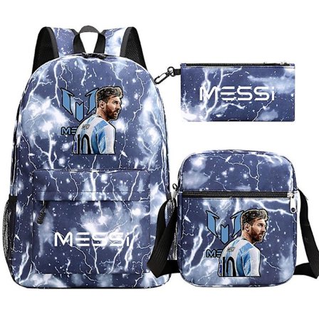 Uudet Messi-reput 3 kpl Jalkapallo tähdet Printe Kevyt Yksinkertainen Läppäri Koulureput Juniori-lukiolaiset Mochilas DB