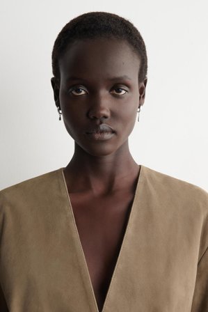 COS Women's Mismatched Teardrop Hoop Earrings in Silver-coloured