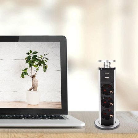 EU 3/4/5/6 port strømstikkontakt bordkontakt skrivebord KLB