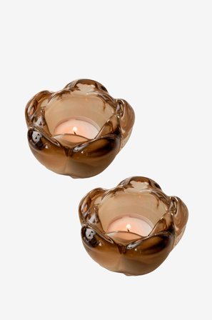 Zelected by Houze - Lysestage Holly Sand 2-p - Gul - Lysestager & lanterner - Fra Homeroom