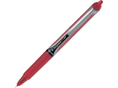 Pilot Bläckkulpenna, Hi-Tecpoint V5 RT, extra tunn spets på 0,5 mm, röd - Lyreco - Kontorsmaterial - Pennor - Bläckkulpennor