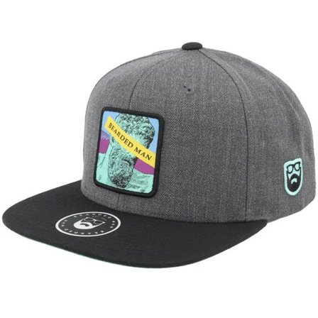 Bearded Man - Blå snapback Keps - Antique Style Icon Charcoal/Black Snapback @ Hatstore