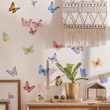 Kreative friske akvarell sommerfugl vegg klistremerke