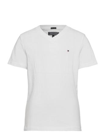 Boys Basic Vn Knit S/S T-shirts Short-sleeved Hvit Tommy Hilfiger