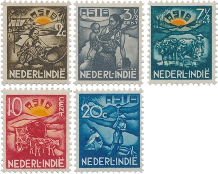 Hollandsk Ostindien 1937 - NVPH 230-234 - Postfrisk