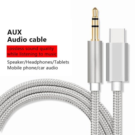 Aux o Kaapeli Type-C USB-C 3,5 mm:n liittimeen matkapuhelimen lisävarusteille