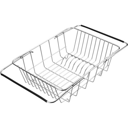 Diskställ i rostfritt stål, expanderbart torkställ för frukt, grönsaker, kastruller, tallrikar och köksredskap (Stil A: Arch Net)-XS2-