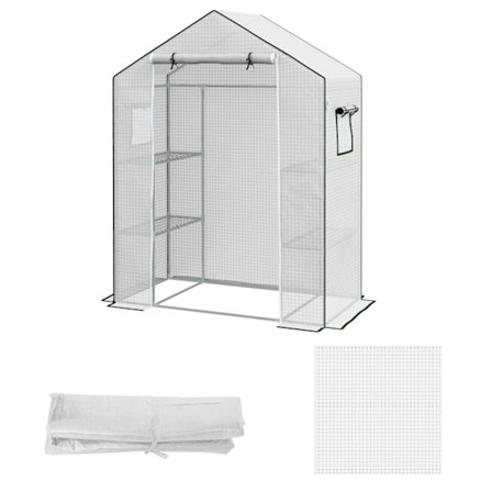 Rootz Greenhouse Film Cover - UV -suojattu korvaava tarp - kyynelkestävä muovi - 140x73x190cm valkoinen