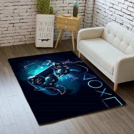 3D Spillende Tepper Fargerikt Sprut Stjernehimmel Spillkonsoll Mønster, Stort Gulvteppe for Stue og Barnerom, Barnehage, SoveromCHYq21