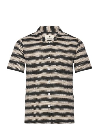 Anerkjendt Akkurt Struc Stripe S/S Shirt - Multi/patterned - XL