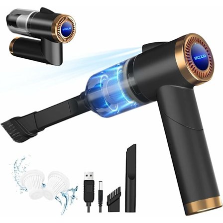 Ledningsfri håndholdt støvsuger, 9000Pa 120W Mini kraftig 4000 mAh genopladelig, med LED-lampe HEPA-filter USB-bordstøvsuger til hjemmet Bil P