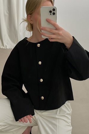 NA-KD Sculpterad jacka - Lättviktsjackor - Svart - EU 36