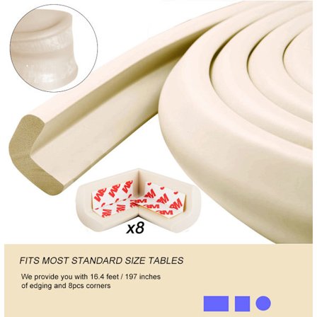 Babysikring Hvite Hjørnebeskyttere Sett, Kant- og Hjørnebeskyttere, Sikker Kant- og Hjørnebeskyttelse, Møbelbeskyttere for Barnesikkerhet, 3,5 CM/1,38