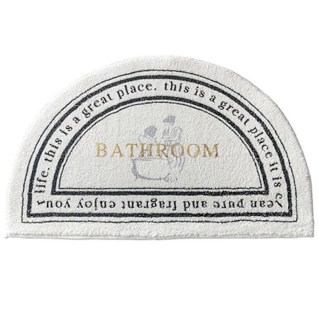 Halvcirkelformad Absorberande Badrumsmatta Toalettgolvmatta