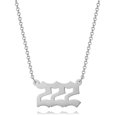 Englenummer Halskjede 111 222 333 444 555 666 777 888 999 Gull Gammel Engelsk Numerologi Halskjede (222)