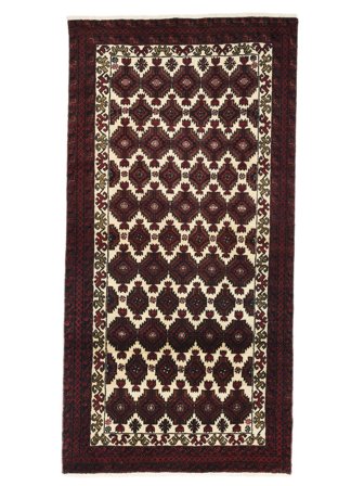 Hand Knotted Persian Baluch Rug 99X199