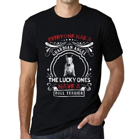 T-shirt herr Alla har en skyddsängel De som har tur har en bullterrier – alla har en skyddsängel