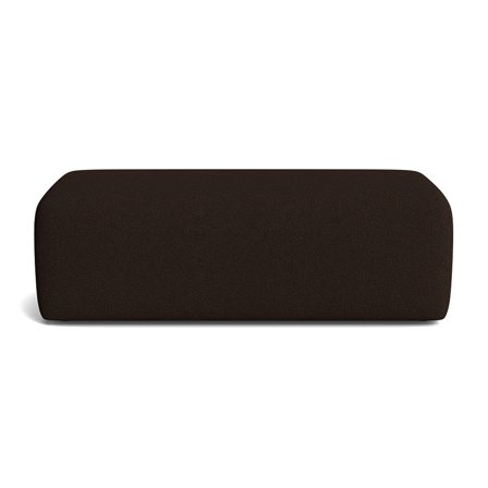 Interlude Pouf Hocker in Cona Dunkelbraun, moderner Sitzhocker mit Nozag-Federung und weichem Polster, Höhe 42cm für maximalen Sitzkomfort.