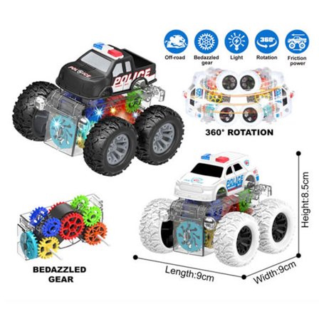 Friktonsdrivna leksaksbilar Push And Go Vehicles Engineering Car Military Car Fire Truck Monsters Truck Toys Boys Gift(Inbyggt batteri)