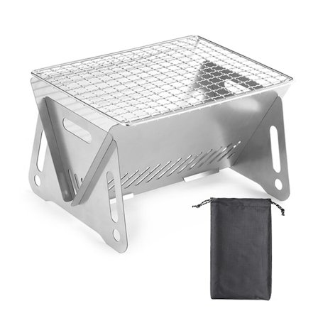 Bärbar vikbar Mesh Vedspis Mini Grill