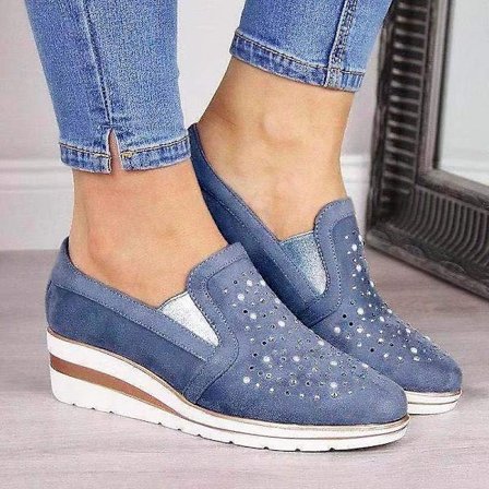 Flat Bling Sneakers för kvinnor, Loafers med snörning
