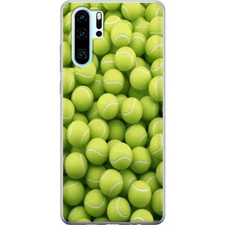 Kompatibel Mobilcover til Huawei Huawei P30 Pro Mønster af grønne tennisbolde i høj detalje, sporty motiv med gentagende tekstur og stærke farver
