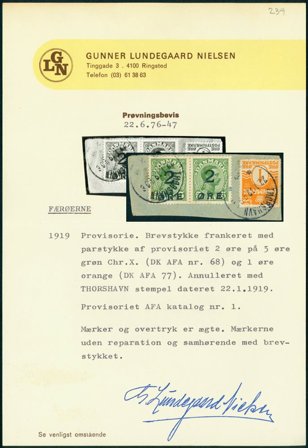 Færøerne - Parstykke 2/5 på brev