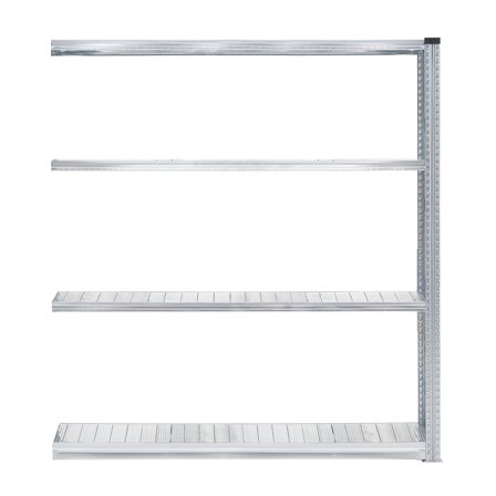 Regalsystem TRANSFORM, Anbaumodul mit 4 Böden, 1972 x 1500 x 400 mm, verzinkt