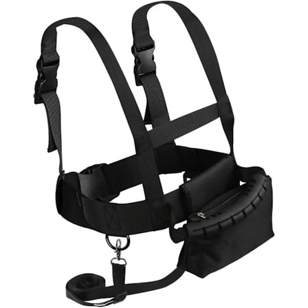 Ski- og snowboardsele til børn - Sort, Skisele med aftagelig snor