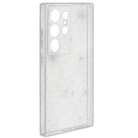 AVIZAR halvstyvt fodral till Samsung S24 Ultra - Genomskinligt glitter - Kameraskydd