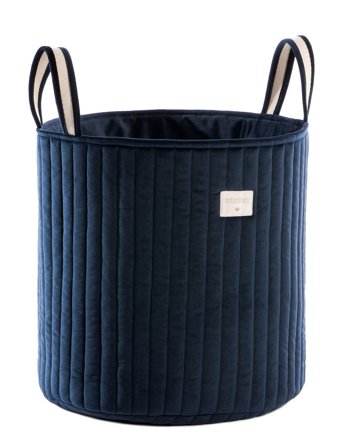 NOBODINOZ Savanna Velvet Toy Bag 40X35X35 - Navy - 40X35X35CM