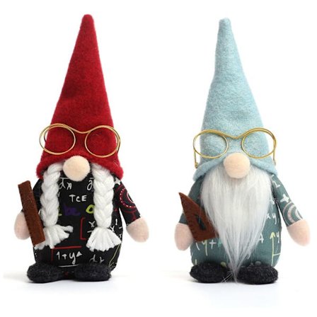 Tonttujen koriste-nukke työpöydän koriste Koulupäivän alku Skandinaaviset tontut Maalaistalon kerrospöydän koriste