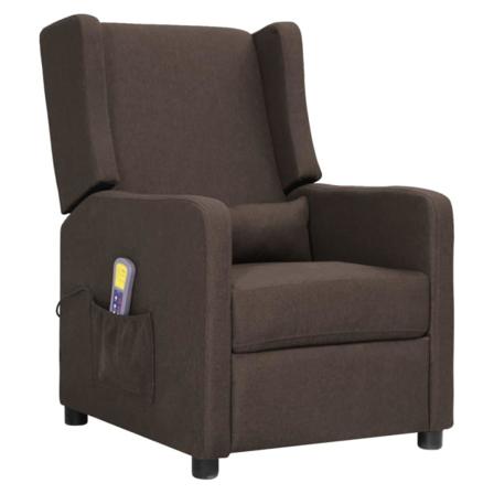 Vidaxl Massagefåtölj Med Uppresningshjälp Brun Tyg Brun