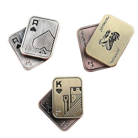 Magnetiska Fidget Leksaker i Metall - Metall Poker Push Card Fidget Slider Stress Relief Leksak (FMY) kk
