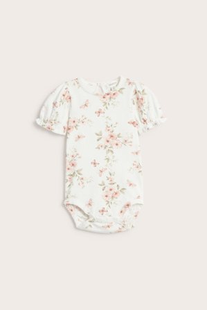 Newbie | Blomstret body med sommerfugler Offwhite 68 | Baby
