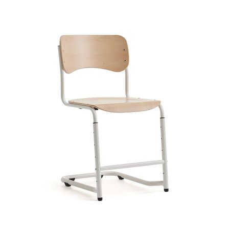 Student chair ELEVATE, adjustable height: 460-640 mm, white/birch