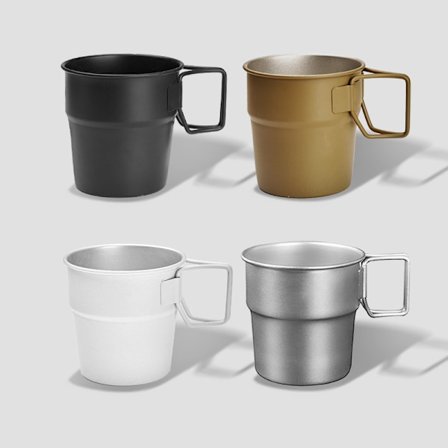 Sæt med 3 genanvendelige kaffekopper i rustfrit stål, stabelbare, tåler opvaskemaskine (tilfældig farve)