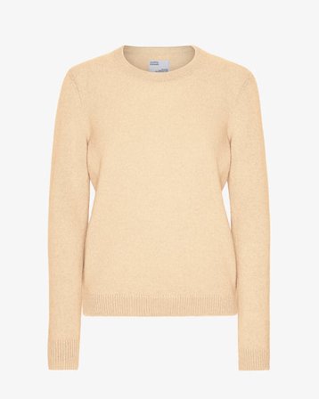 Women Classic Merino Wool Crew - Soft Yellow