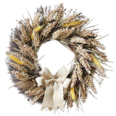 50CM Høstkrans for Inngangsdør Thanksgiving Krans med Kunstig Hvete Korn Grener Høst Dørkrans Høstkrans Dekorasjon