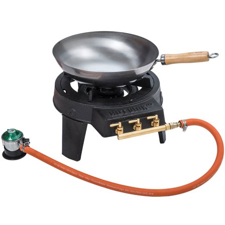 Hot wok Gassbrenner 12 kW inkl. regulator og wokpanne' - 'Svart