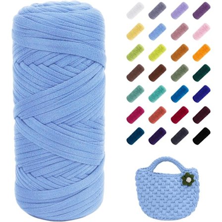400g Elastisk Stof Garn til Strikning af T-shirt, Tykt Hæklegarn, til Hækling af Tasker/Kurve/Tæpper, DIY Håndværk