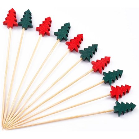 100 stk. 4,7 tommers cocktail-tannpirkere for forrett, drikke-tre