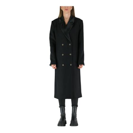Loulou Studio Double-Breasted Coats Sort, Dame Uldfrakker