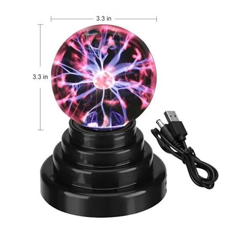 3/4/5/6 Tommer Magisk Plasma Bold Lampe LED Atmosfærisk Natlys Berøringsstyring Glas Plasma Lys Soveværelse Dekoration Børnegaver 3inch Battery -USB