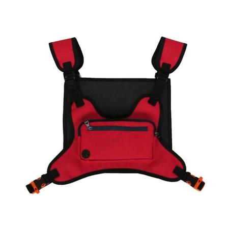 Sport Brystpose Front Bag Utendørs Brystsele Lomme Allsidig Ryggsekk Sele Vest Dagstursekk Universelle Bæretilbehør Rød