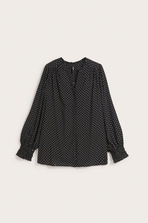 Mönstrad blus | Svart | Dam | Kappahl