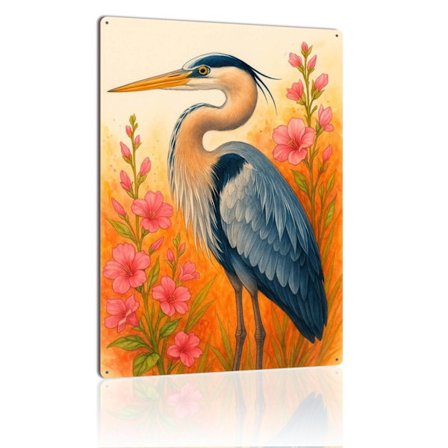 Sinihaikara metallikyltti tyylikäs lintu luonto seinätaide vintage peltikyltti laatta villieläinten ystäville lahja